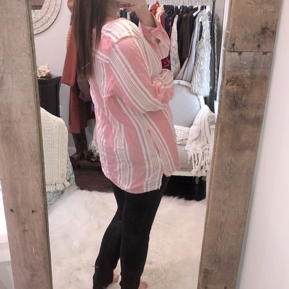 D&Co. large pink linen & flax top - Picture 4 of 8